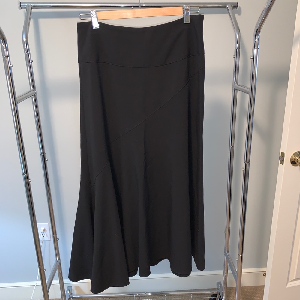 NWT MargaretM Black Side-Zip Seamed Skirt 6